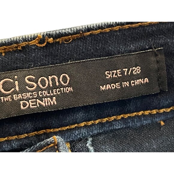 Ci Sono The Basics Collection Denim Jeans Size 7/28 Dark Wash 5 Pocket - Picture 8 of 10